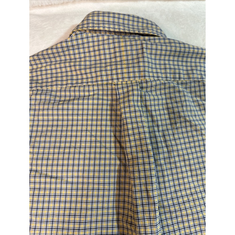 Ralph Lauren Mens M Classic Fit Blue Yellow Check Button Down Long Sleeve Shirt - Picture 11 of 12